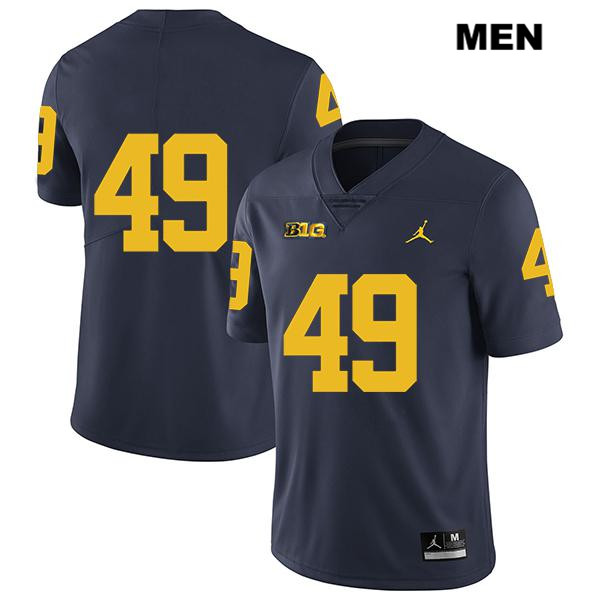 Men's NCAA Michigan Wolverines Lucas Andrighetto #49 No Name Navy Jordan Brand Authentic Stitched Legend Football College Jersey CH25Q88UO